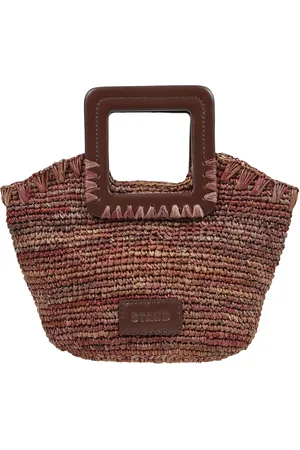 Staud Väska, Dam, ONE Size, Mini Shirley Raffia Handväska med Dold Magnetisk Stängning