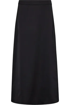 Co`Couture Kjol, Dam, M, Elegant Sateen Kjol i Svart