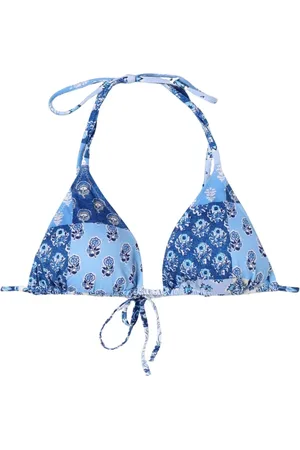 MC2 SAINT BARTH Badkläder, Dam, M, Blå Patchwork Triangel Bikini Topp