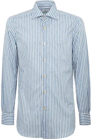Kiton Skjorta, Herr, 2Xl, Bomull, Regular Fit Fransk Krage Mönstrad Skjorta