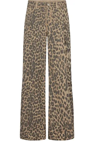 Mos Mosh Byxor, Dam, W28, Bomull, Leopardmönstrade Straight-Leg Byxor