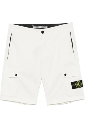 Stone Island Shorts, Herr, W34, Bomull, Ivory Bermudas för avslappnade utflykter