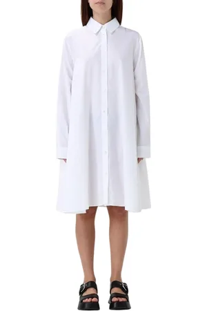 Marni Klänning, Dam, XS, Bomull, Vit Poplin Skjortklänning