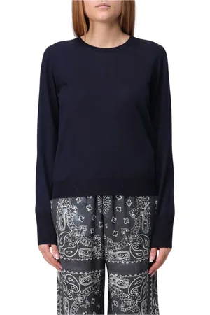 Golden Goose Stickade tröjor & koftor, Dam, M, Blå Merino Crew Neck Sweater