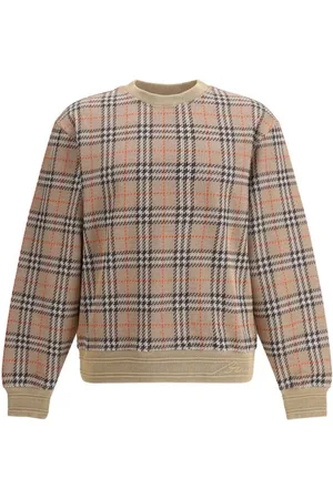 Burberry Stickade tröjor & koftor, Herr, M, Bomull, Archivio Check Sweater