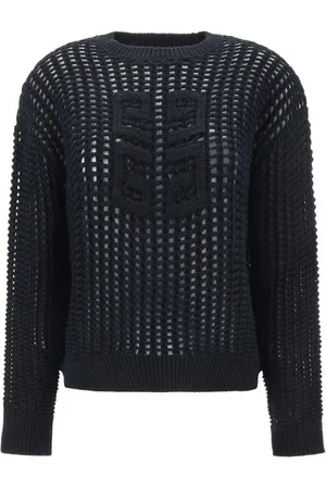 Givenchy Stickade tröjor & koftor, Dam, S, Kashmir, Quiltad Stickad Kashmirtröja Ikoniskt Logotyp