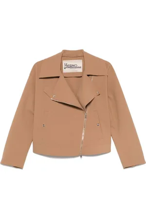 HERNO Jacka, Dam, XS, Läder, Elegant Marrone ytterplagg jacka
