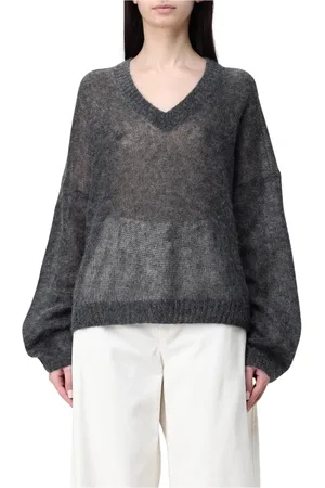 Brunello Cucinelli Stickade tröjor & koftor, Dam, S, Lyxig Mohair V-ringad Pullover Tröja