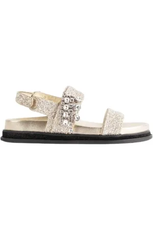 Jimmy Choo Skor, Dam, 40 EU, Läder, Glitter rem velcro sandaler