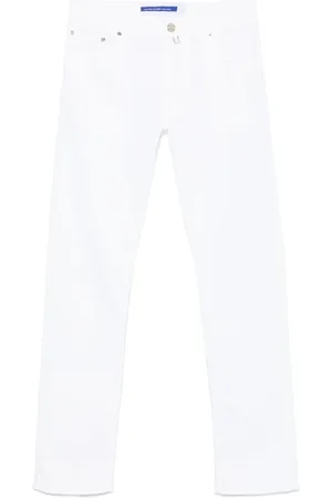 Jacob Cohen Jeans, Herr, W33, Bomull, Vit Naturliga Jeans