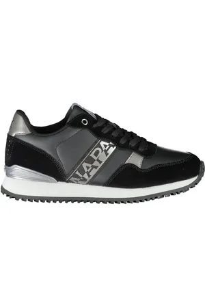 Napapijri Skor, Dam, 41 EU, Läder, Svarta sneakers med snörning och kontrastdetaljer