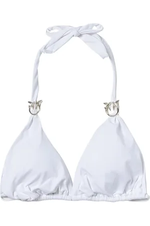Pinko Badkläder, Dam, XS, Vit Metallic Rings Bikini Baddräkt