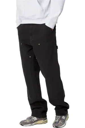 Carhartt Byxor, Herr, W33 L32, Bomull, Svarta dubbla knä arbetsbyxor