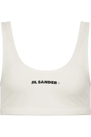 Jil Sander Badkläder, Dam, S, Vitt Bikiniset med Centralt Logotyp