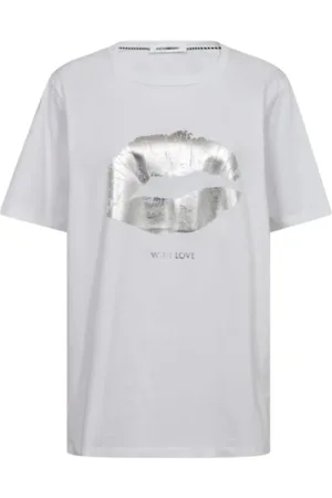 Co`Couture Topp, Dam, M, Bomull, The Kiss Oversize Tee T-Shirt