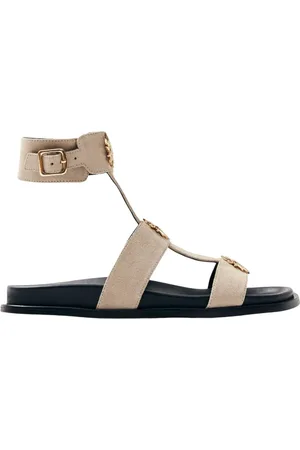 ALOHAS Skor, Dam, 39 EU, Läder, Clarisa Mocka Kräm Läder Sandaler