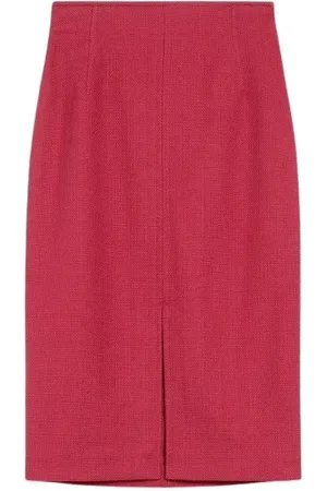 Max Mara Kjol, Dam, L, Bomull, Hallon Midi Kjol med Slits