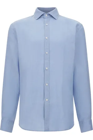 Boggi Milano Skjorta, Herr, XS, Linne, Regular Fit Linneskjorta