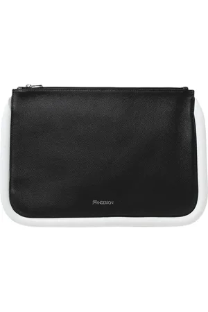 J.W.Anderson Väska, Dam, ONE Size, Läder, Svart Läder Dragkedja Clutch Minimalistisk Design