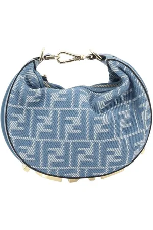 Fendi Väska, Dam, ONE Size, Denim, Modern Denim Mini Hobo Väska