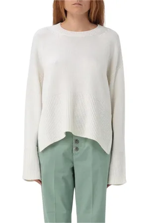 Dondup Stickade tröjor & koftor, Dam, S, Beige Crew Neck Stickad Tröja