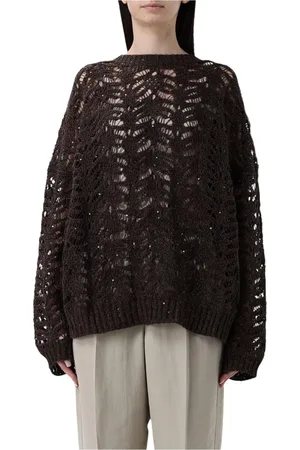 Brunello Cucinelli Stickade tröjor & koftor, Dam, XS, Sequin Pullover Sweater