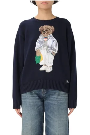 Ralph Lauren Stickade tröjor & koftor, Dam, XS, Blå Crew Neck Sweatshirt för Kvinnor