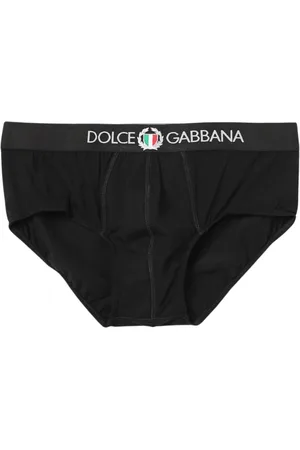Dolce & Gabbana Underkläder, Herr, L, Bomull, Svarta Logo Briefs Komfort Stil