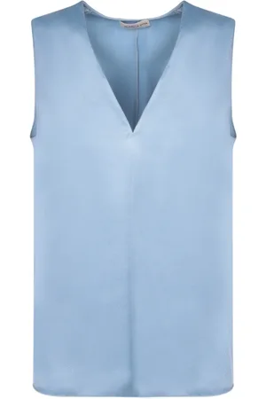 BLANCA Topp, Dam, S, Polyester, Blå Satin Ärmlös Topp