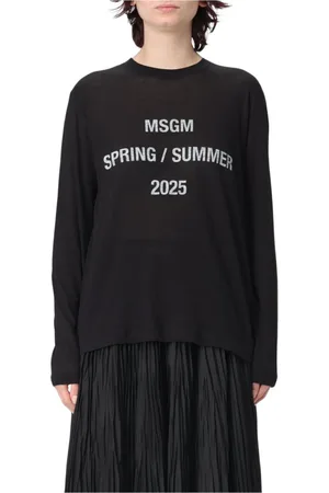 Msgm Topp, Dam, M, Stilig Grafiskt Tryck Casual T-shirt