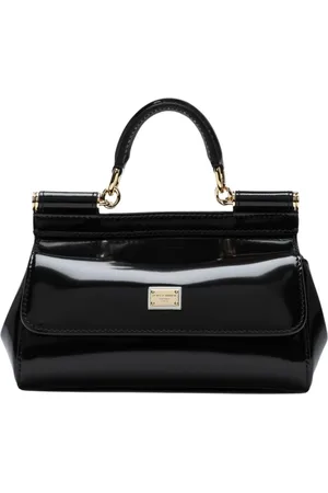 Dolce & Gabbana Väska, Dam, ONE Size, Läder, Svart Lackläder Topp Handtag Väska