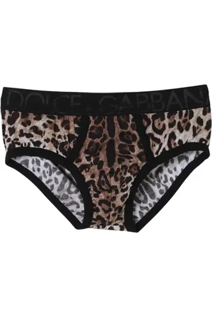 Dolce & Gabbana Underkläder, Herr, L, Bomull, Leopard Print Briefs
