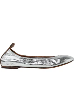 Lanvin Skor, Dam, 37 EU, Läder, Silver Metallic Ballerina Flats