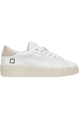 D.A.T.E. Skor, Herr, 40 EU, Läder, Vita Läder Logotyp Sneakers
