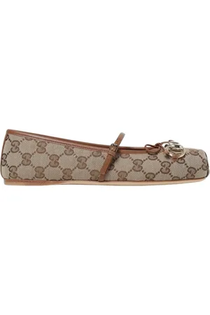 Gucci Skor, Dam, 36 EU, Ikoniska Ballet Flats GG Canvas