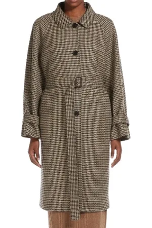 Max Mara Kappa, Dam, XS, Handgjord Ull Midi Kappa Pied de Poule