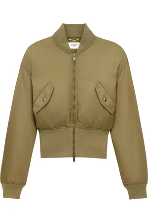 Saint Laurent Jacka, Dam, M, Polyester, Ribbstickad Jacka med Dragkedja Made in Italy