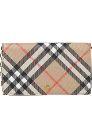 Burberry Accessoarer, Dam, ONE Size, Rutmönster Kedjeplånbok
