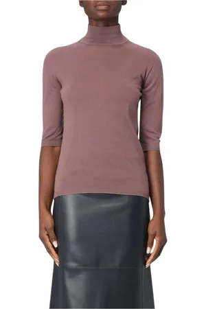 Max Mara Stickade tröjor & koftor, Dam, M, Svart Cashmere Mock Neck Sweater