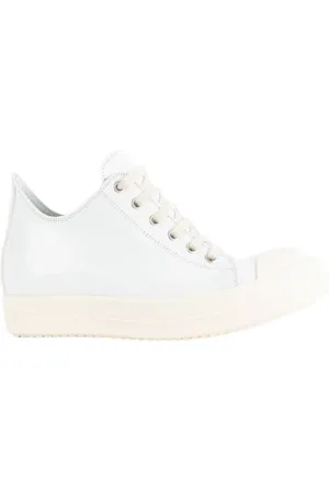Rick Owens Skor, Herr, 40 EU, Läder, Vita Läder Låga Sneakers
