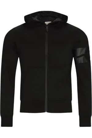 Moncler Sweatshirts & Hoodies, Herr, S, Svart ZipUp Hoodie Activewear