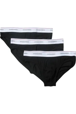 Dsquared2 Underkläder, Herr, L, Läder, Svart Bekväm Briefs 3Pack