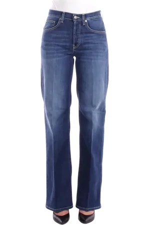 Dondup Jeans, Dam, W27, Bomull, Blå Logo Jeans med Fickor