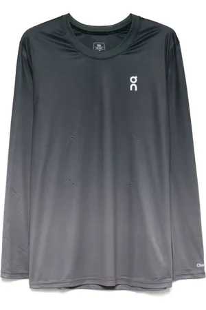 On Running Topp, Herr, L, Mörkgrå Logo Print Långärmad T-shirt