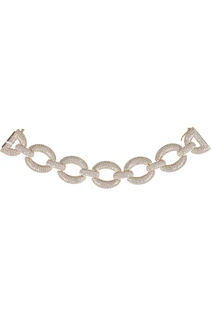 Self-Portrait Accessoarer, Dam, ONE Size, Guld Kristallänk Armband