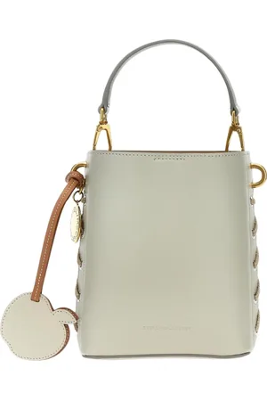 Stella McCartney Väska, Dam, ONE Size, Läder, Snygg Mini Bucket Bag med Apple Charm