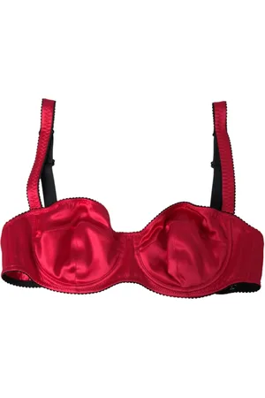 Dolce & Gabbana Underkläder, Dam, M, Läder, Burgundy Silk Balconette BH Underkläder