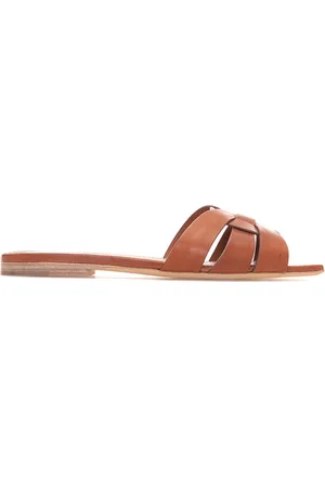 Saint Laurent Skor, Dam, 37 EU, Läder, Svarta Läder Sandaler