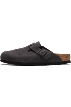 Birkenstock Skor, Herr, 40 EU, Läder, Velvet Grey Mocka Läder Träskor