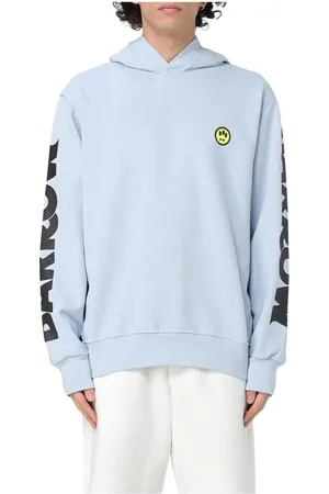 BARROW Sweatshirts & Hoodies, Herr, S, Bomull, Grafisk Långärmad Sweatshirt Blå
